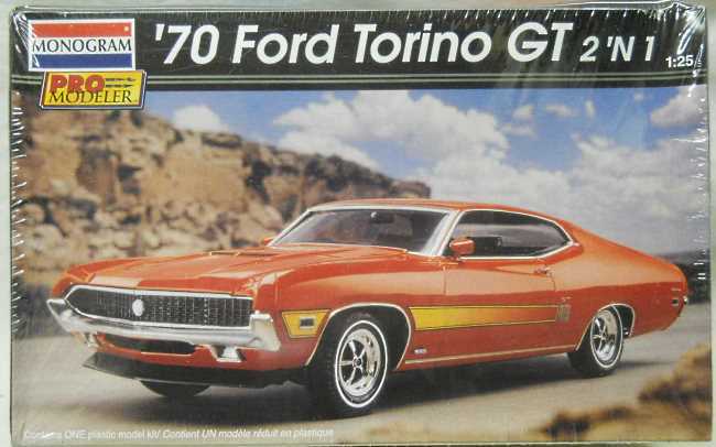 Monogram 1/25 1970 Ford Torino GT Pro Modeler Issue - Stock or Drag Version, 85-5958 plastic model kit